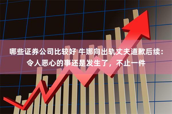 哪些证券公司比较好 牛娜向出轨丈夫道歉后续：令人恶心的事还是发生了，不止一件