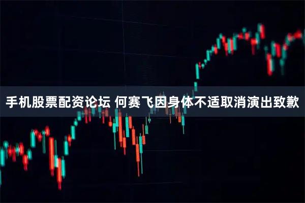 手机股票配资论坛 何赛飞因身体不适取消演出致歉
